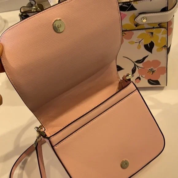 Kate Spade Staci Square Crossbody Saffiano Leather Chalk Pink - Picture 12 of 16